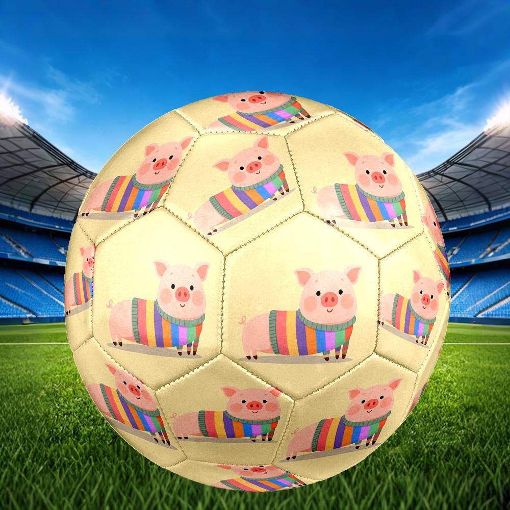 1pc Pig Sweater Theme Size 5 Soccer Ball Football, Lightweight PVC, Outdoor Training Soccer Ball,Gift J6141