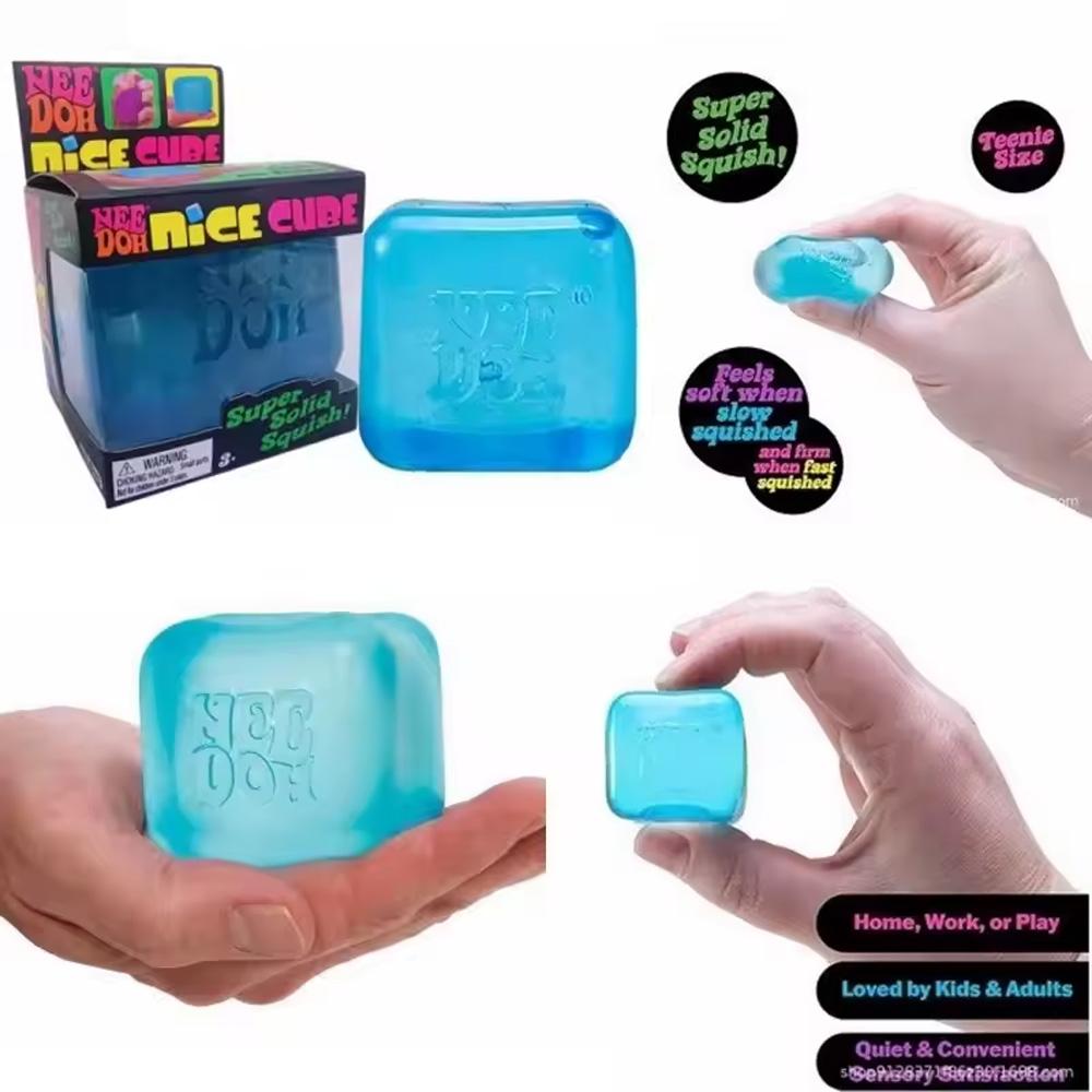 Schylling NeeDoh Nice Cube Сенсорная игрушка-сквиш с супер-плотной текстурой для снятия стресса и тревоги Сенсорный инструмент Игрушки-антистресс