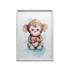 Małpka Z Sercem Małpka Z Sercem, 30X40 Cm, Rama Drewniana Ciemny Brąz, Papier Matowy 230 Gsm