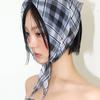 MEENDERI SHEER CHECK SCARF - BLACK