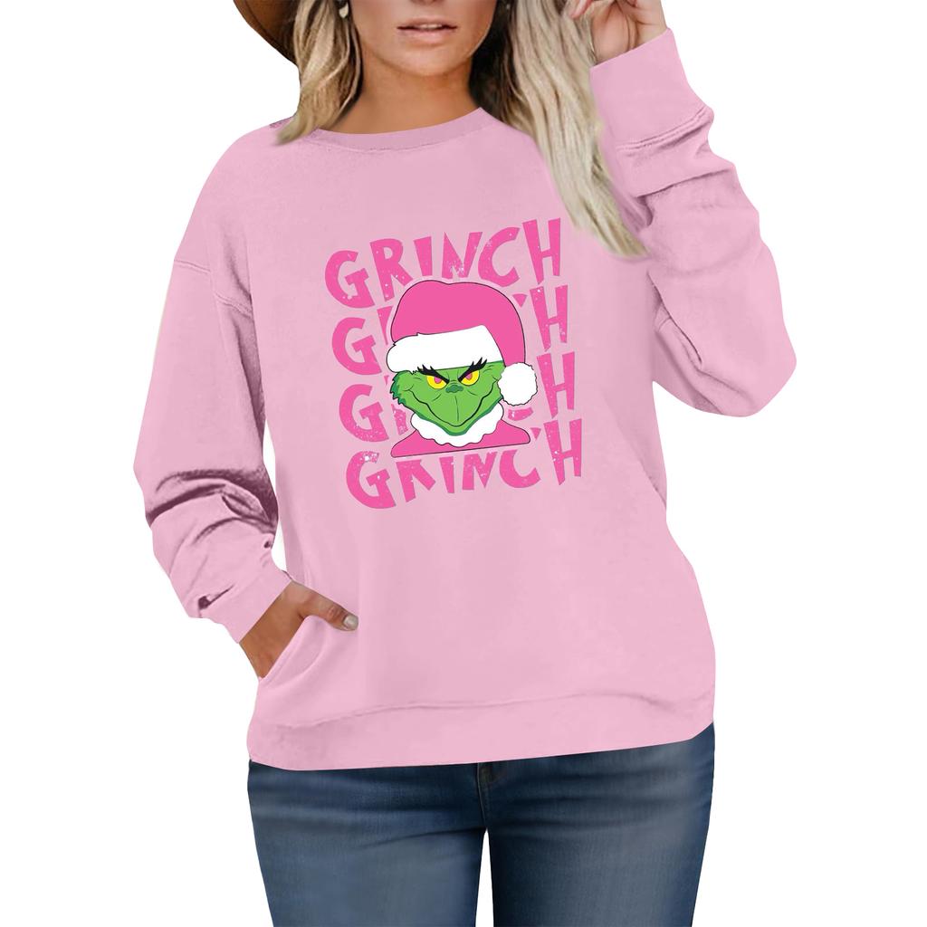 Women's Fashionable Casual Plus-Size Long Sleeve Pullover Printed Sweatshirt