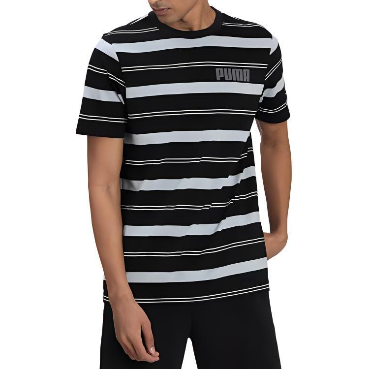 PUMA T Shirts Men's Black Crew Neck Moderate Straight Fit 845576-01