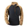 Men's Stand Collar Sweatshirts Fashion Patchwork Half Zipper Long Sleeved Sports Hoodie Pullover Sweatshirt Men