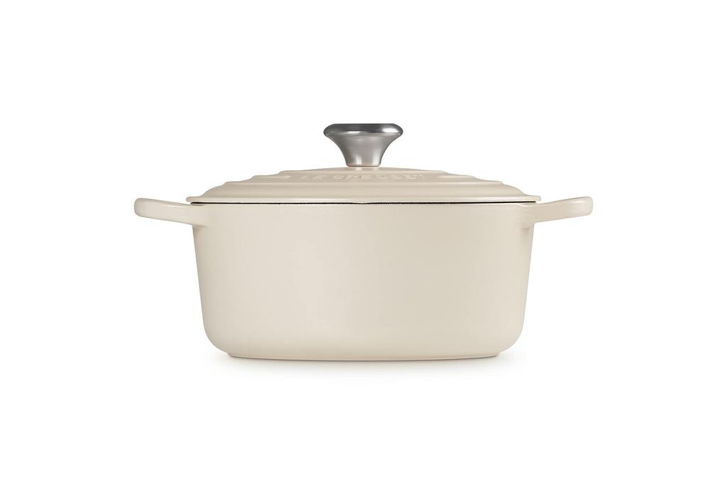 Le Creuset Cast Enamel Double Handed Pot Signature Cocotte Ronde 24 Cm Brioche Gas IH Oven Compatible Japanese [Authorized Product]