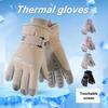 Зимние термоперчатки Водонепроницаемые ветрозащитные перчатки для сенсорных экранов с удлиненными манжетами Подкладка из бархата Теплые