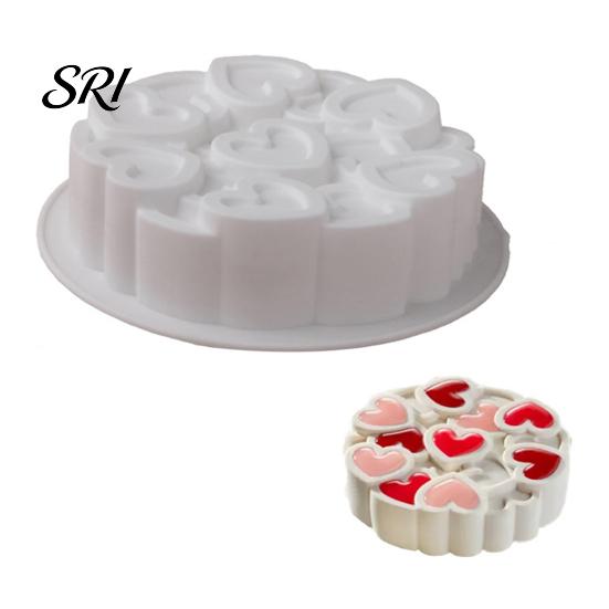 Flexible Cake Pan Silicone Mold Food Grade Baking for Oven And Freezer Non-Stick Heart Shape Dessert Mousse Cookies Jelly