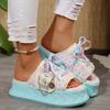 Новые шлепанцы на платформе больших размеров 2024 Горячая женская обувь С открытым носком Женские шлепанцы Модные шлепанцы с круглым носком На шнуровке Повседневные шлепанцы Женские