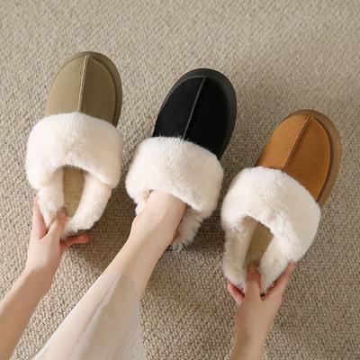 Тапочки Baotou Fluffy, верхняя одежда, женские зимние новые, теплые, ленивые, с толстой подошвой, на флисовой подкладке из хлопка