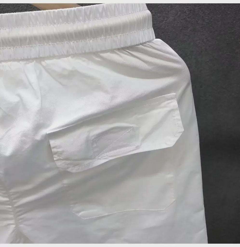 Мужские дышащие летние шорты из стираного хлопка - Свободные, прямые, универсальные для пляжа