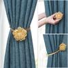 1/2pcs New Magnet Curtain Tiebacks Sparkling Crystal Attractive Curtain Tie Rope Flower Type Drapery Stretchy Buckle Home Decor