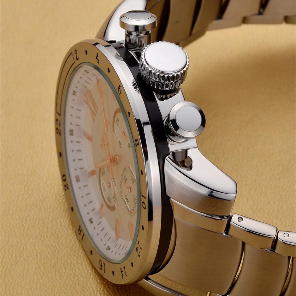 Megir Original Quartz Men Watch Stainless Steel Business Wrist Watches Clock Men Big Dial Waterproof Luminous Relogio Masculino