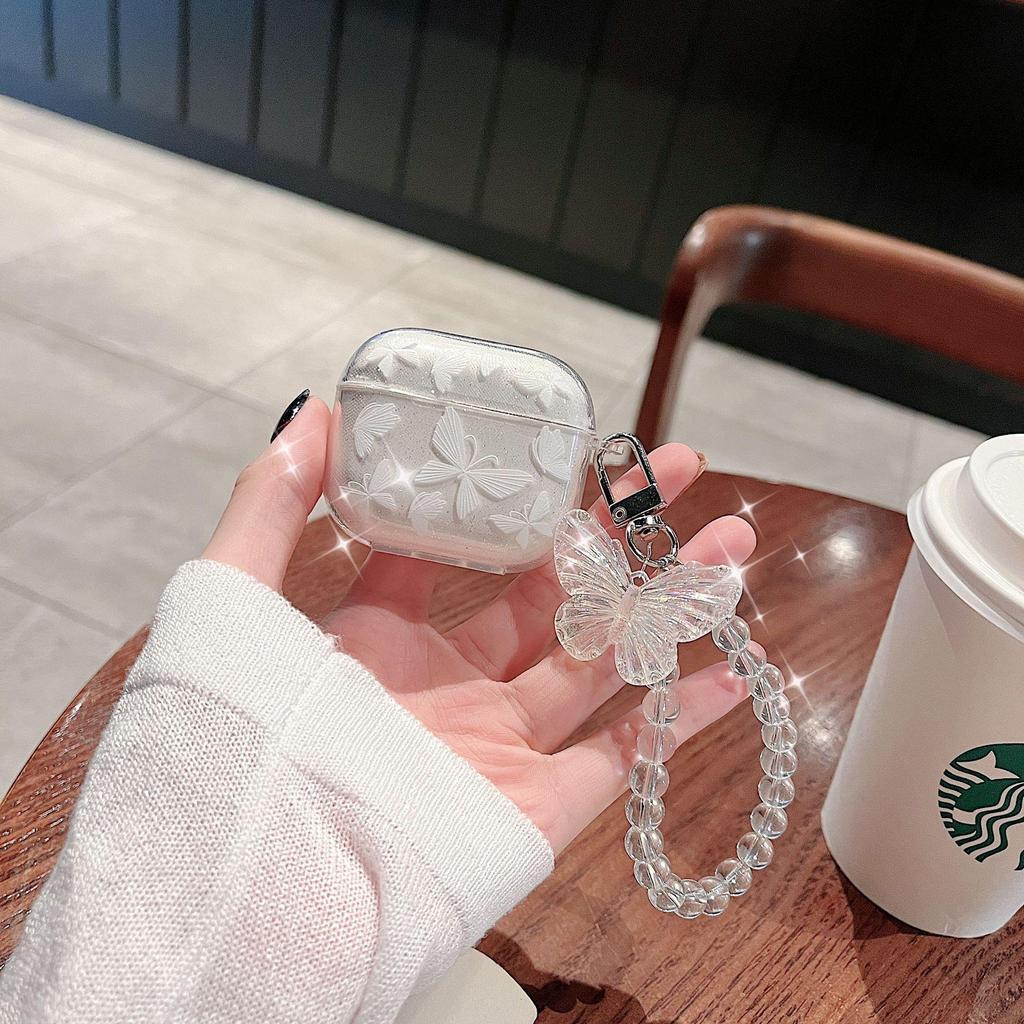 Чехол Glitter Butterfly AirPods Pro 2 — защитный чехол для гарнитуры Apple Bluetooth 2-го поколения