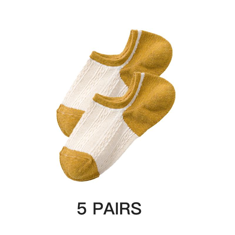 5 пар летних женских носков в стиле ретро ярких цветов, хлопковые повседневные сетчатые милые короткие невидимые носки, размер ЕС 35-39