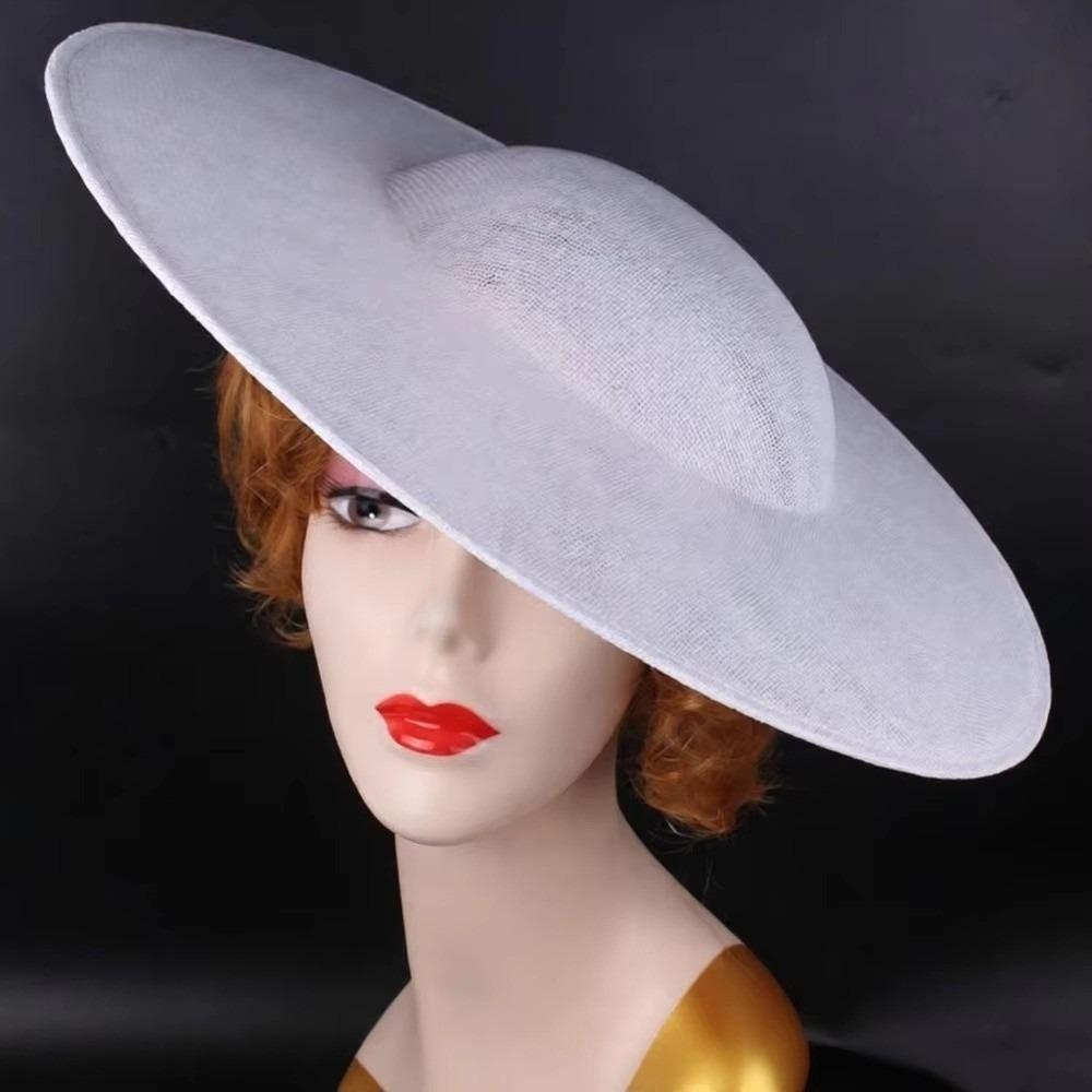 Wide Brim Vintage Fascinator Hat Big Bride Headdress Exquisite Masquerade Top Hat Party