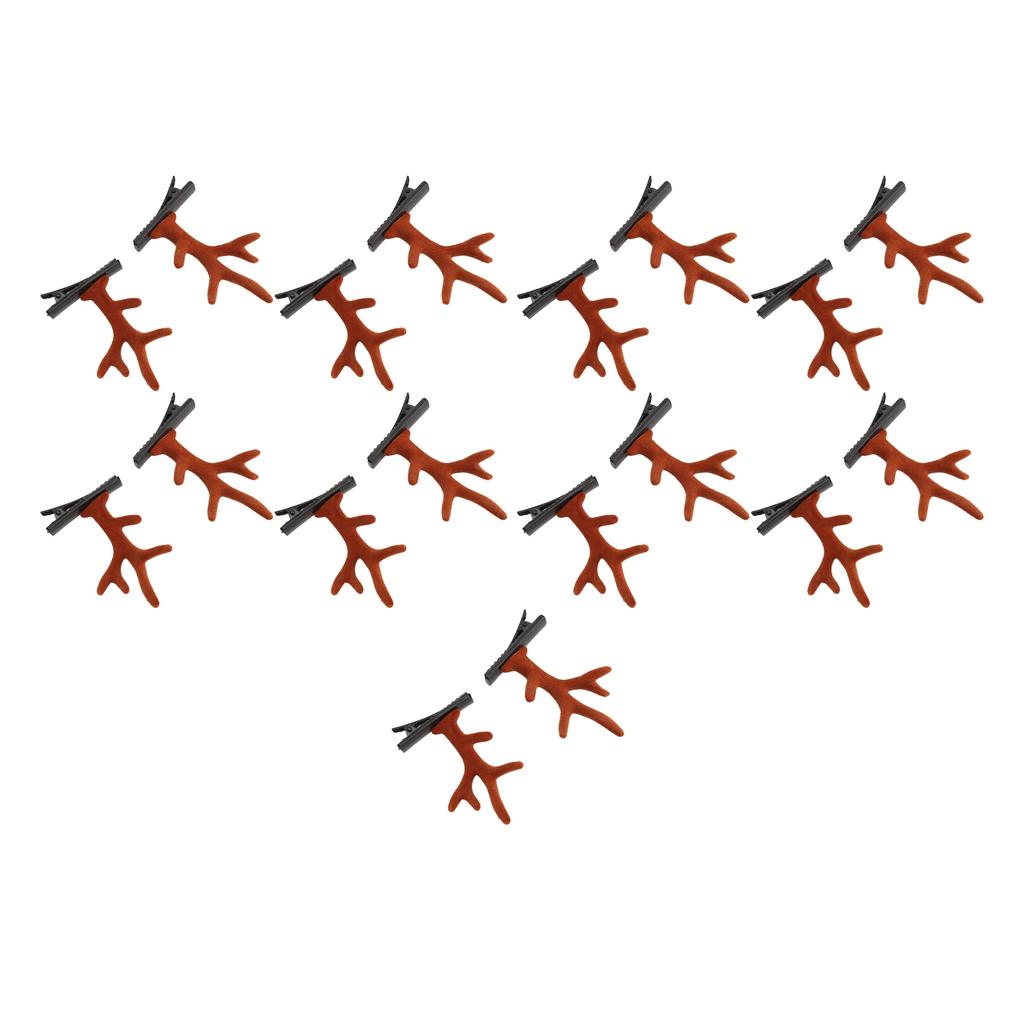 9 Pairs Reindeer Christmas Hairpin Lovely Reindeer Antlers Hair Clip for Party Brown