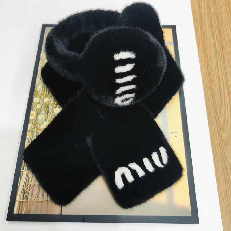 Camellia Imitation Rabbit Fur Scarf 23 Winter Fashionable and Elegant Women's Warm Neck Cover Neck Protection Small Fragrant Wind Scarf