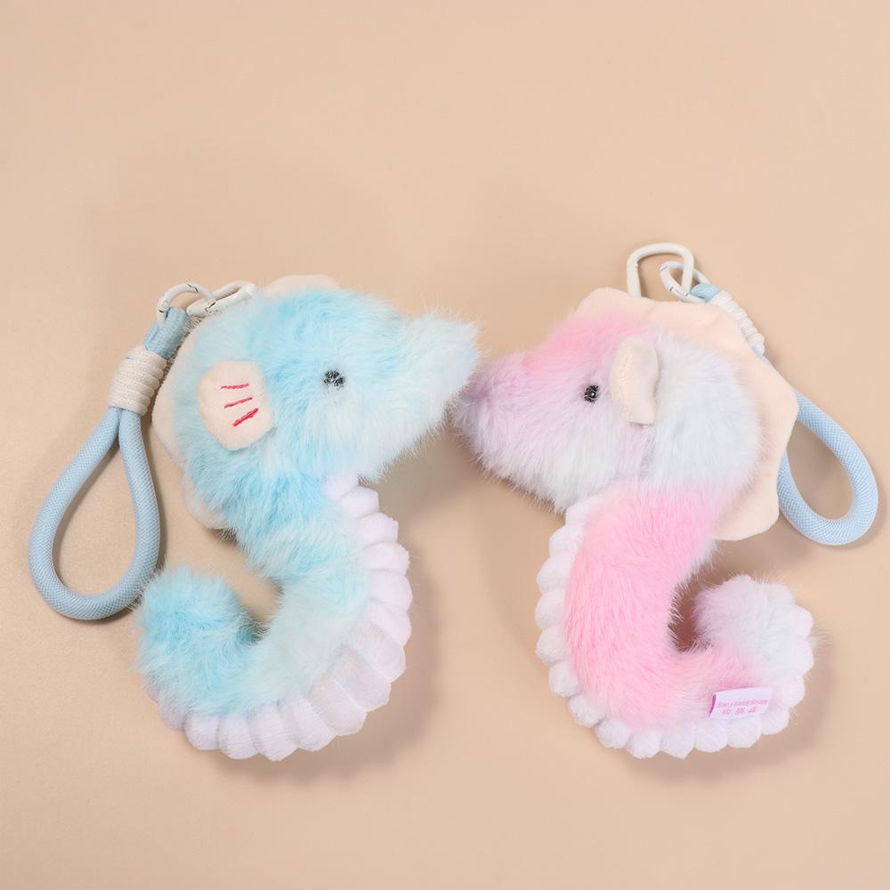 Soft Ocean Animal Plush Keychain Starfish Fluffy Whale Keyring Cute Seahorse Pendant Home Decor