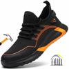 Anti Puncture Summer Breathable Work Sneakers with Iron Toe Anti-slip Work Shoes Anti Smashing Light Weight Safety Shoes for Men