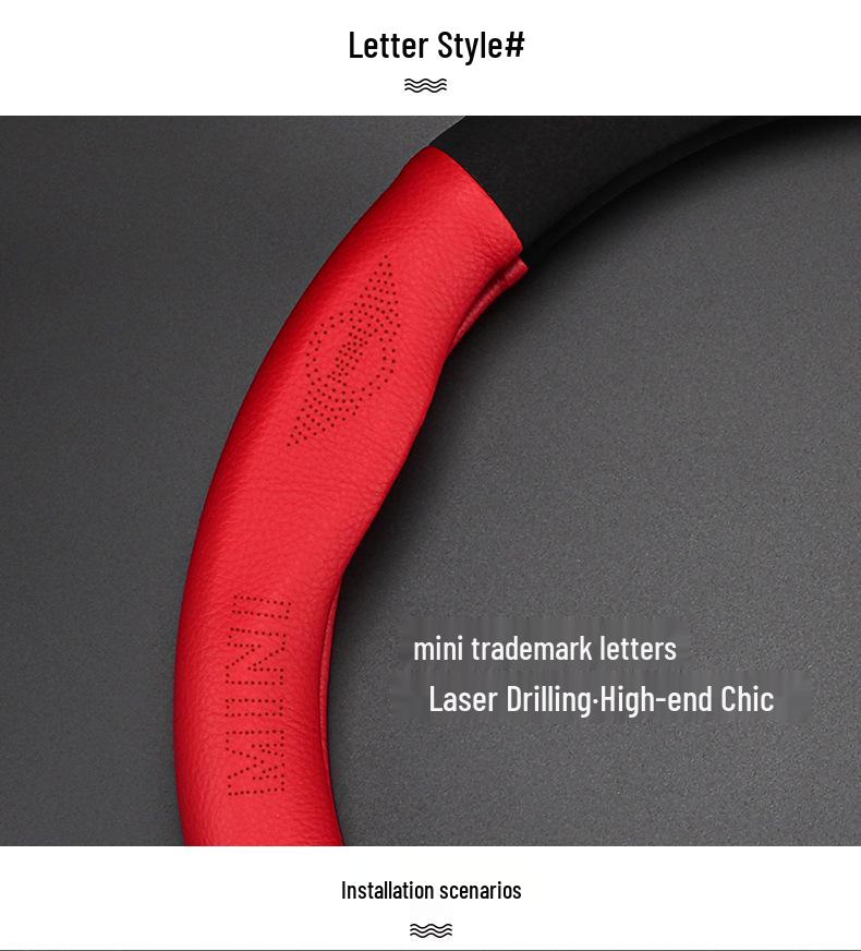 Mini Cooper Countryman Clubman Genuine Leather Steering Wheel Cover - Universal Fit for All Seasons.