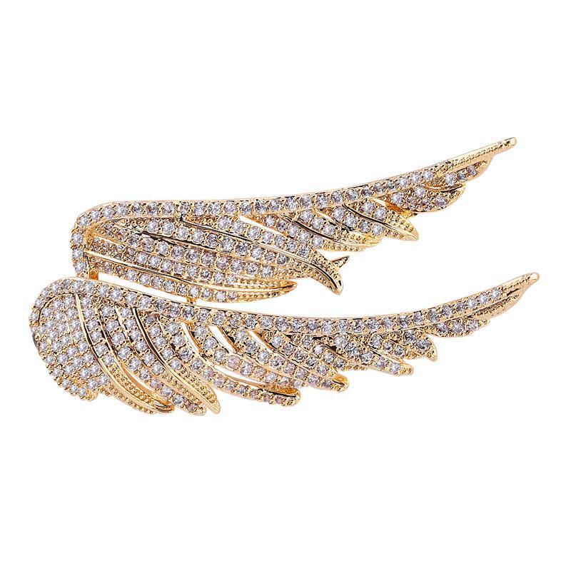Fashion Versatile Angel Wings Brooch High-End Temperament Diamond Corsage Jewelry Coat Suit Pin Accessories