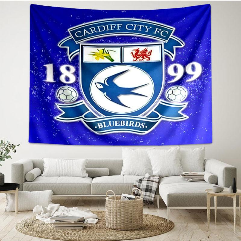 Cardiff City FC Print Tapestry - Portable Wall Decor Cloth, for Home, Dorm, Travel, Bedroom, Living Room - Ideal Birthday Housewarming Gift