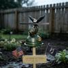 Уличный дождемер, Дождемер-трубка в виде самолета-орла с колышком для крепления к земле, Декоративный дождемер из смолы для сада, газона, патио