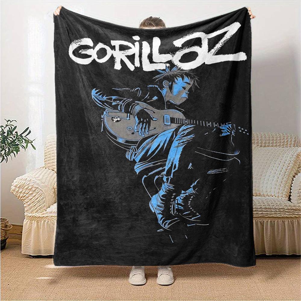 1pc Gorillaz Music Soft Flannel All Season Throw for Home, Office, Outdoor UseDurable Comfort Soft Warm Throw for Home