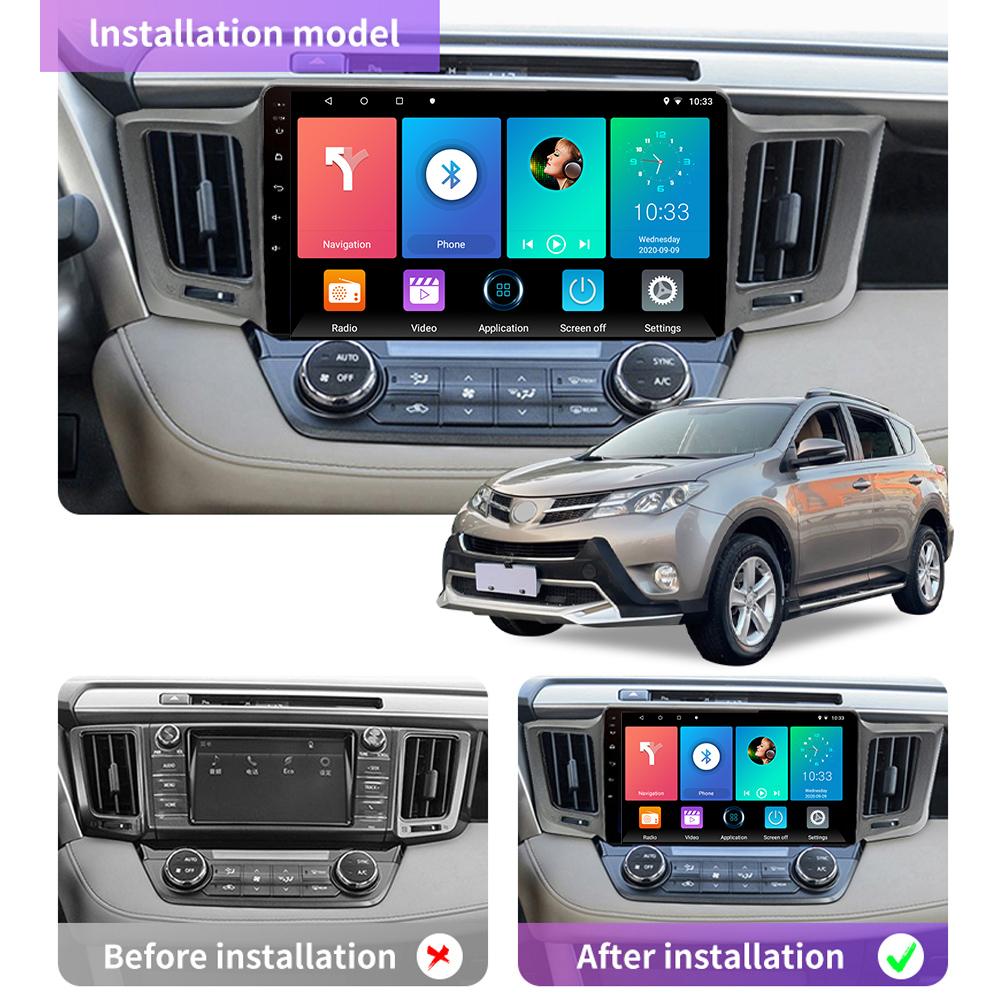 Автомобильный мультимедийный плеер Android 2 Din для Toyota RAV4 2012-2015, головное устройство, стерео Carplay, GPS-навигация, BT, WIFI, 4 + 64 ГБ