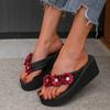 Fashion 2024 Fashion Shoes for Women Flip Flops Women's Slippers Platform Casual Slippers Women Crystal Floral Wedges Light Ladies Shoes