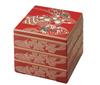 Wakaizumi Kurashige Lacquerware with a Red Fan Lacquerware, 6.5-inch Box, 3-tiered, (black Interior), H-156-58A