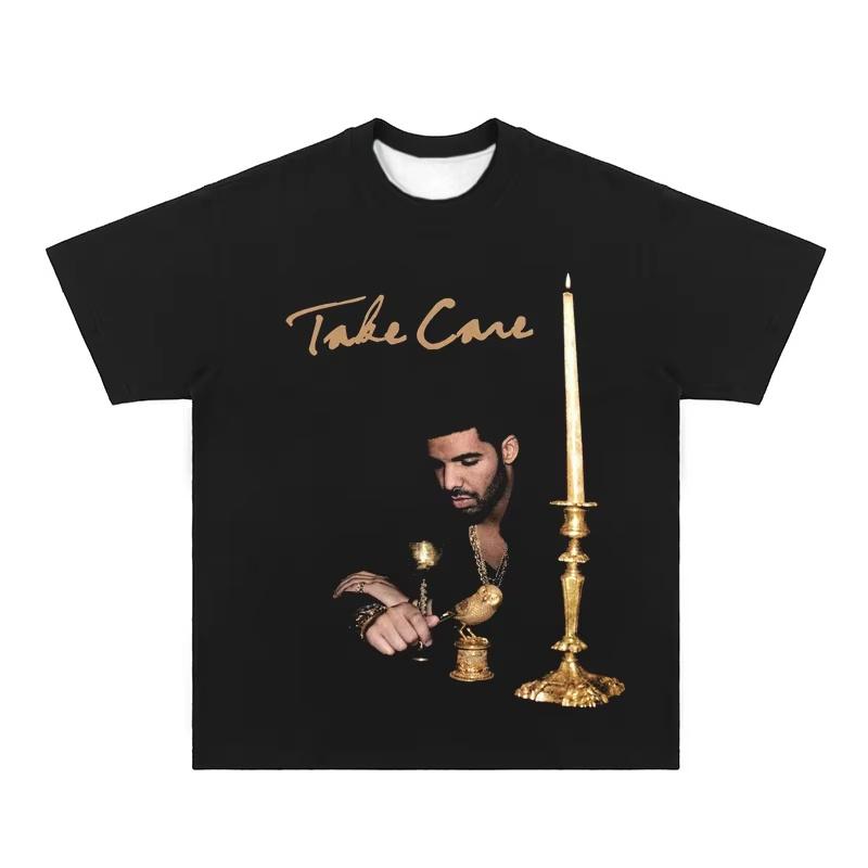 2025 Summer New Drake Vintage Tee Drake Vintage Hip Hop Rap American Men's Fashion Casual Short Sleeve Quick Dry T-shirt