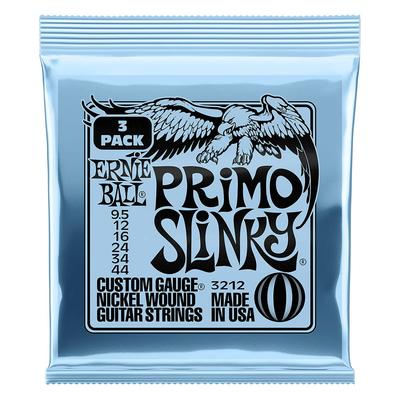Оригинальные струны для электрогитары Ernie Ball 3212 Primo Slinky (9.5-44) 3-Pack