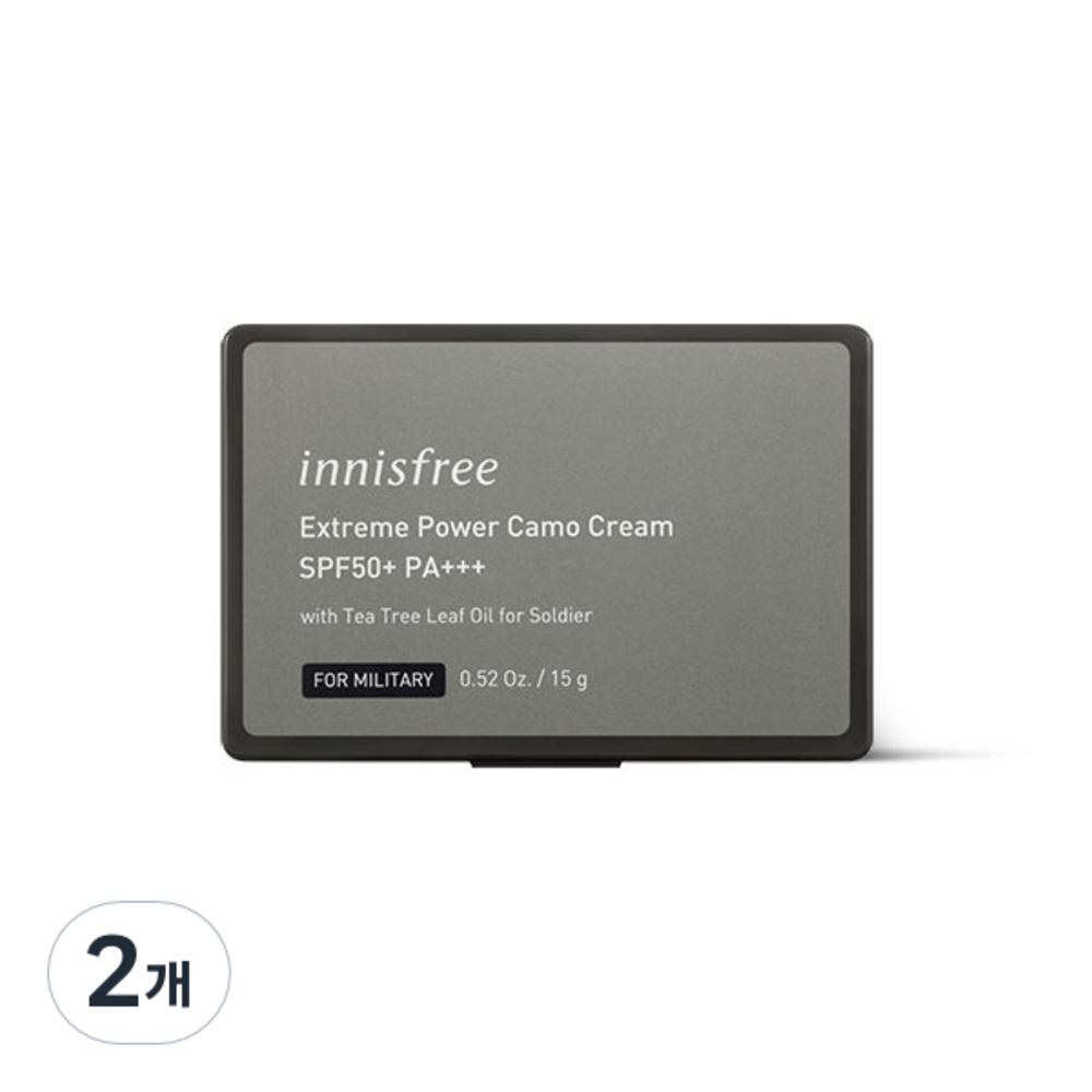 Innisfree Камуфлирующий крем Extreme Power SPF50+ PA+++ 15 г, Коричневый + Хаки + Черный, 2 шт.