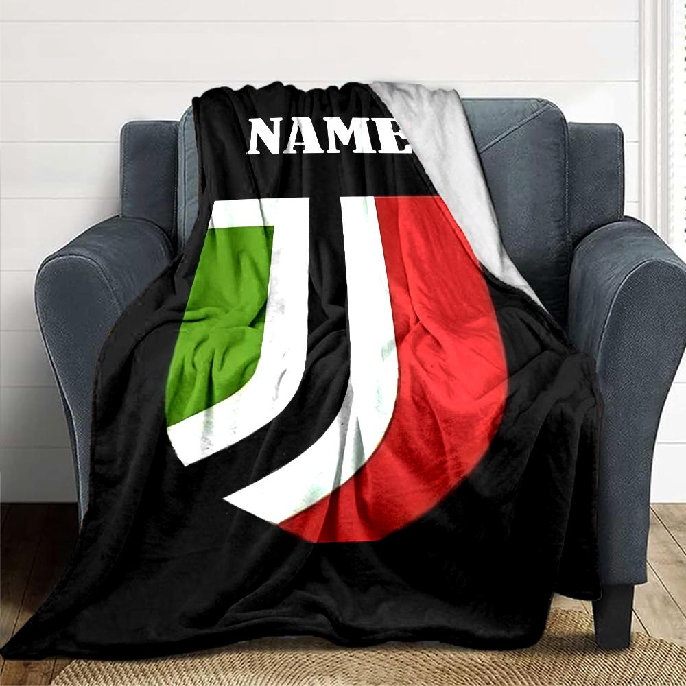Custom Name AC Milan Crest blanket for Couch & Bed, Plush Cozy Fuzzy Blanket Super Soft & Warm Blankets for Fall and Winter. 0908274