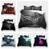 3D Printed Horror Skull Bedding for Boys and Men Halloween Down Duvet Covers and Pillowcases 2/3pc King Queen Bed Full-size Duvet Cover Gift