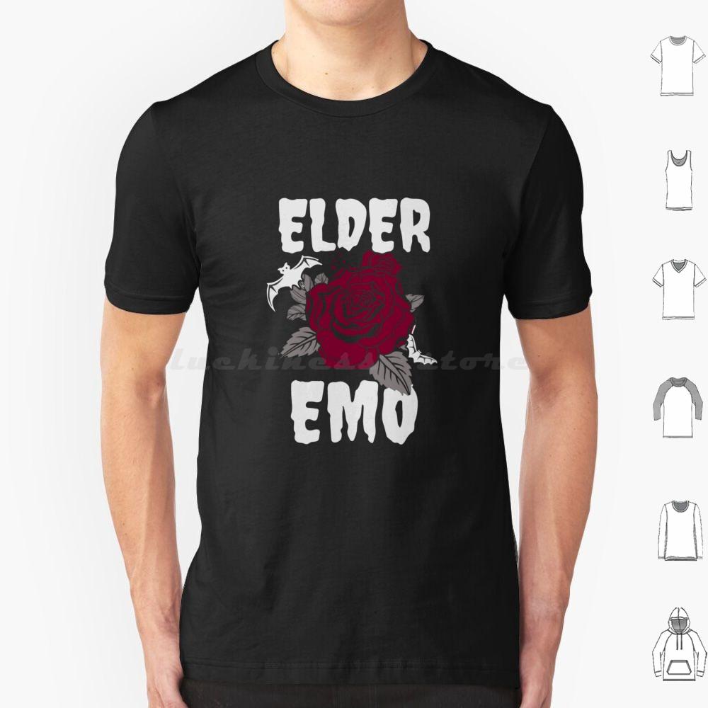 Elder Emo T Shirt 6xl Cotton Cool Tee Elder Emo Emo Goth Elder Skull Pop Punk Emo Band Still Emo Funny Elder Emo Punk Black