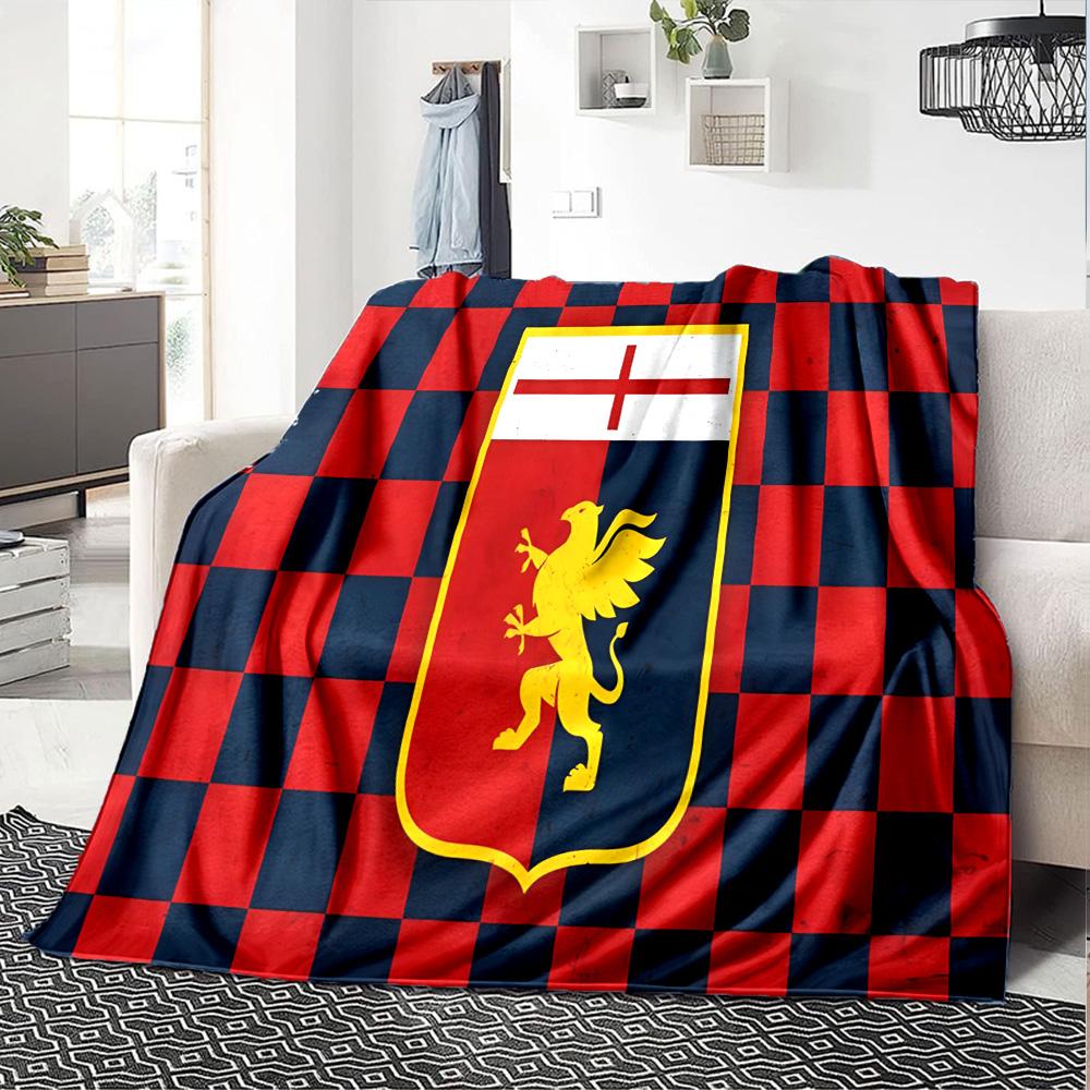 Lion Shield Genoa Flannel Blanket, Soft Polyester, Modern Design, All-Season for Camping, Travel, Gifts for holidays or birthdays
