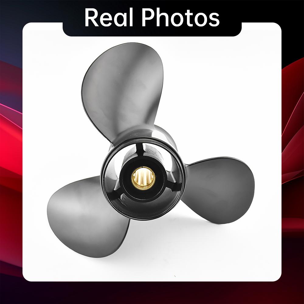 Гребной винт из алюминиевого сплава для подвесного двигателя Tohatsu Mercury Nissan — 9,9 x 13 дюймов, 3 лопасти, 10 шлицев — подходит для лодочных моторов мощностью 25–30 л.с.