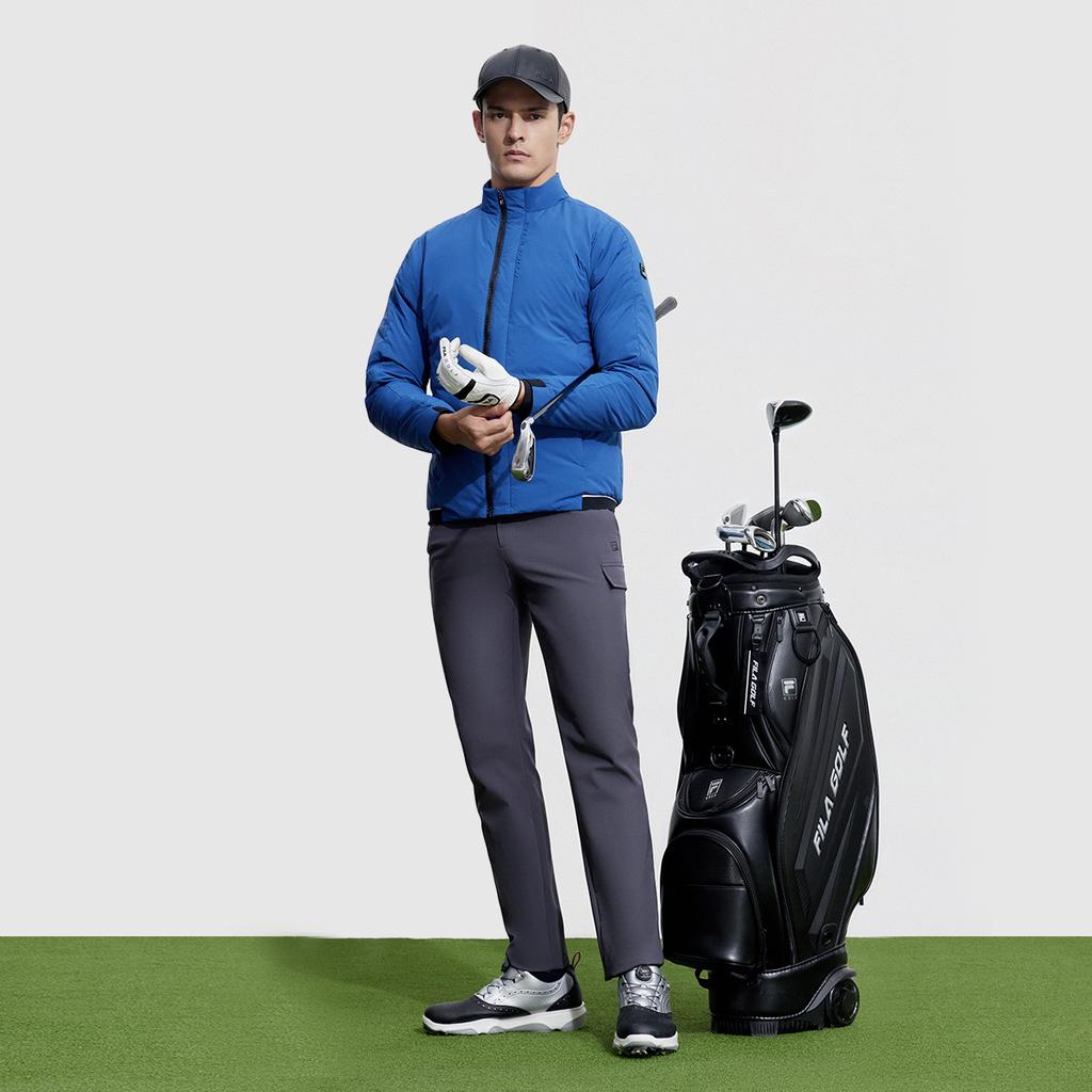 Fila 2023 Зима Новая Легкая Пуховая Куртка Гольф Спорт Базовая Стойка Воротник Топ Мужская Куртка Фарфорово-Синий A11M345917F-BU_20231010132316