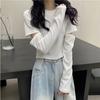 VAYLA Long Sleeve T-shirts Women Loose Hotsweet Hollow Out Crop Tops Students Fashion Simple All-match Spring Casual Korean Style Ins