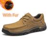 All-match Man Outdoor Hiking Shoes Warm Plush Fur Winter Casual Shoes New Men Trainers Travel Shoes Climbing Camping Footwear