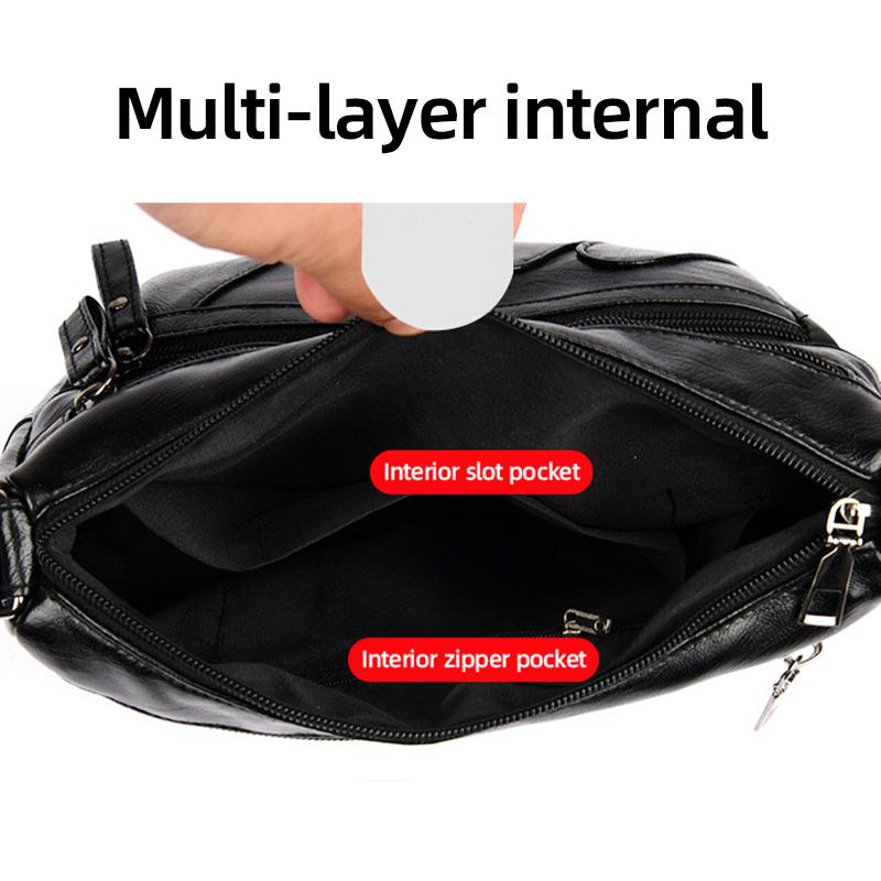 Cross-border женская мягкая кожаная сумка-мессенджер универсальная женская сумка среднего возраста многослойная вместительная сумка через плечо