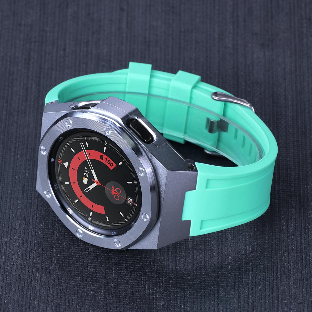 Классический комплект для модификации Samsung Galaxy Watch 4 Classic 46 мм, металлический корпус, резиновый браслет для Samsung Watch 4Classic 46, роскошный комплект для модификации