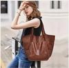 Ретро Минималистичная Сумка-Тоут Большой Вместимости Сумка для Шопинга Модная Сумка на Плечо из Мягкой Кожи ПУ