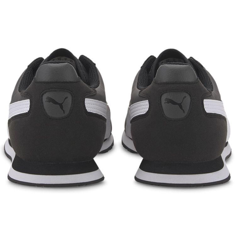 Puma Cabana Run Удобные Универсальные Кожаные Амортизирующие Нескользящие Кроссовки с Низким Верхом для Марафона Унисекс кроссовки Черный Серый 373393-01