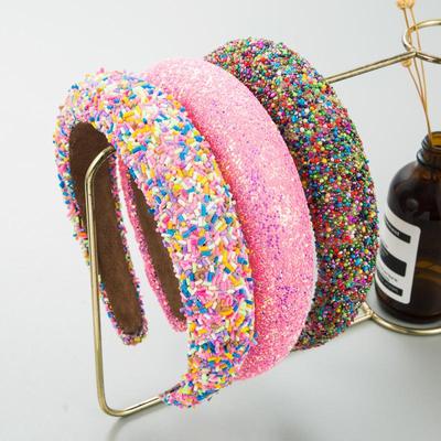 Женщины Девушки Красочные Бусины Поролоновая Подкладка Повязка на Голову Ободок Украшения для Волос Аксессуары для Волос