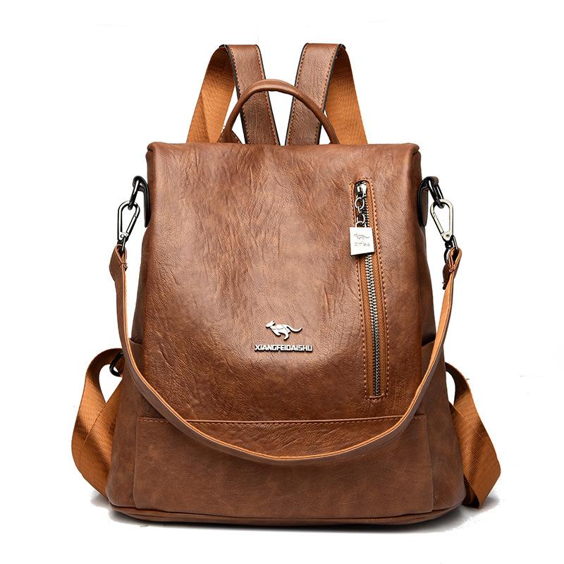 Модный женский рюкзак большой вместимости, многофункциональная женская сумка из мягкой кожи на одно плечо