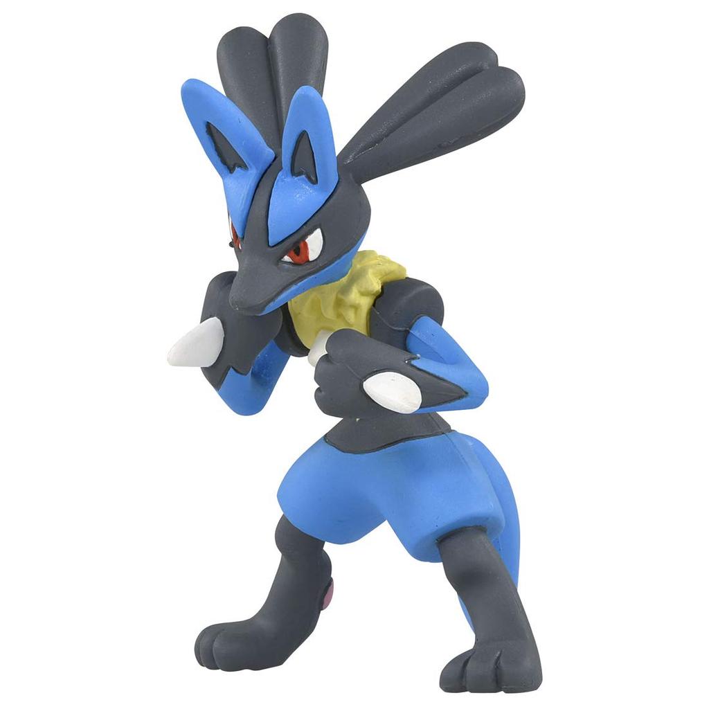 Takara Tomy Moncolle Figure Ages 4 and Meets Toy Safety ST Mark Certified "Pokémon MS-10 Lucario" Pokémon Toy, Up, Standards,