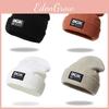 Knitted Hat For Adults With Alphabet Patch Windproof Warm Winter Headgear For Outdoor Skiing