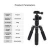 Aluminium Alloy Travel Tripod with 360°Ballhead, Mini Desktop Tripod for Mirrorless Cameras Folded Height 17.5cm Max Height 50cm